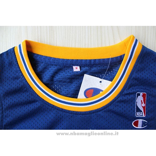 Maglia Golden State Warriors Chris Mullin NO 17 Throwback Blu